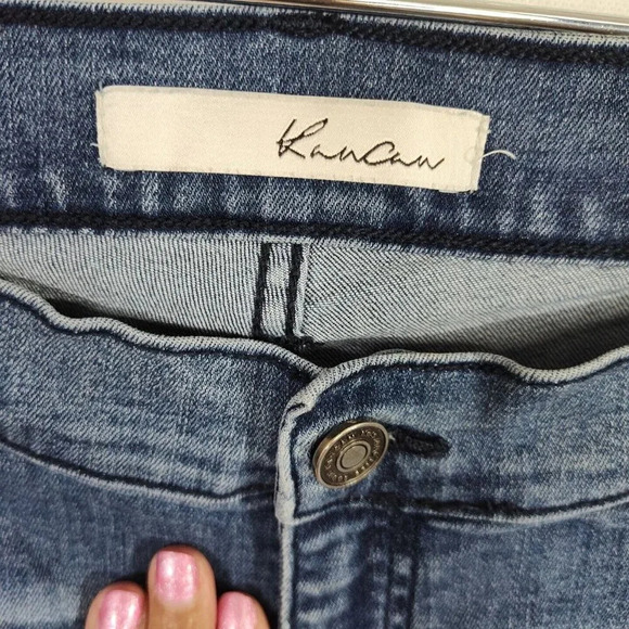 Kancan Ripped Moto Skinny Jeans Denim Women Size W13 30 Raw Hem KC8201D FLAW - Picture 7 of 12